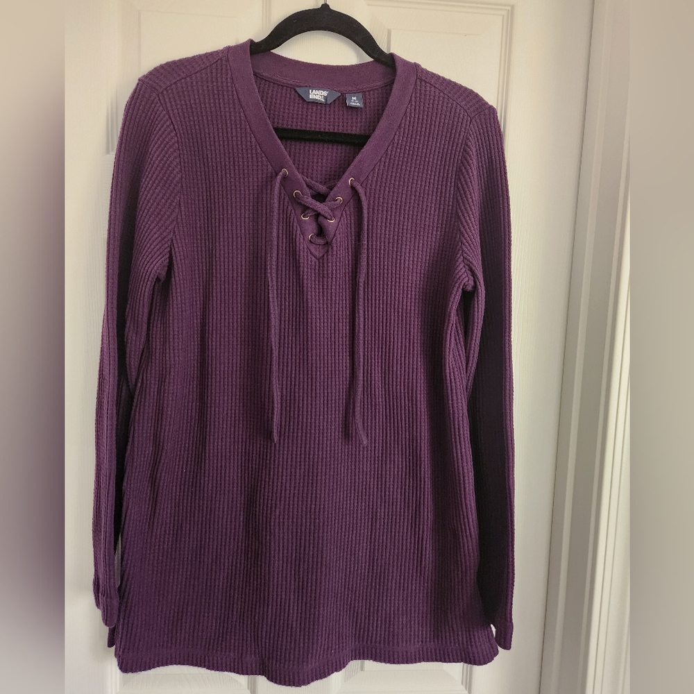 Vanity Purple Lace-Up Sweater
